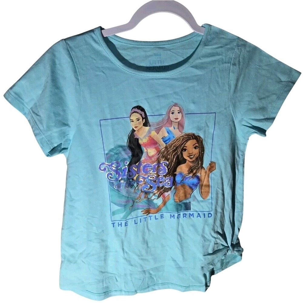 Disney The Little Mermaid Live Action Sisters of the Sea Blue Graphic Tee 14/16